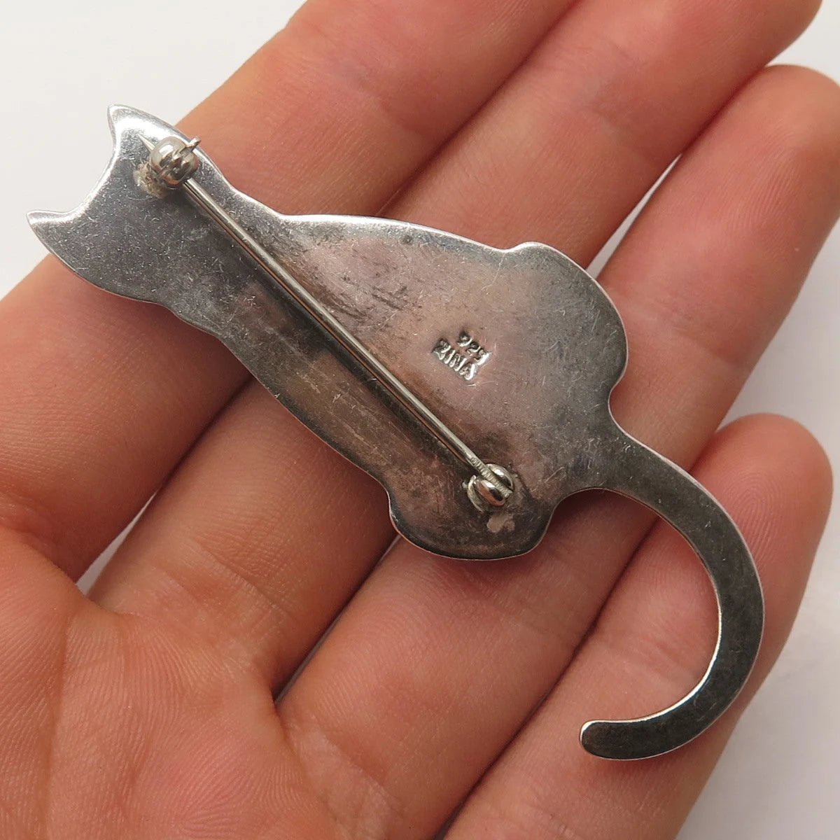 925 Sterling Silver Vintage Zina Cat / Kitty Pin Brooch
