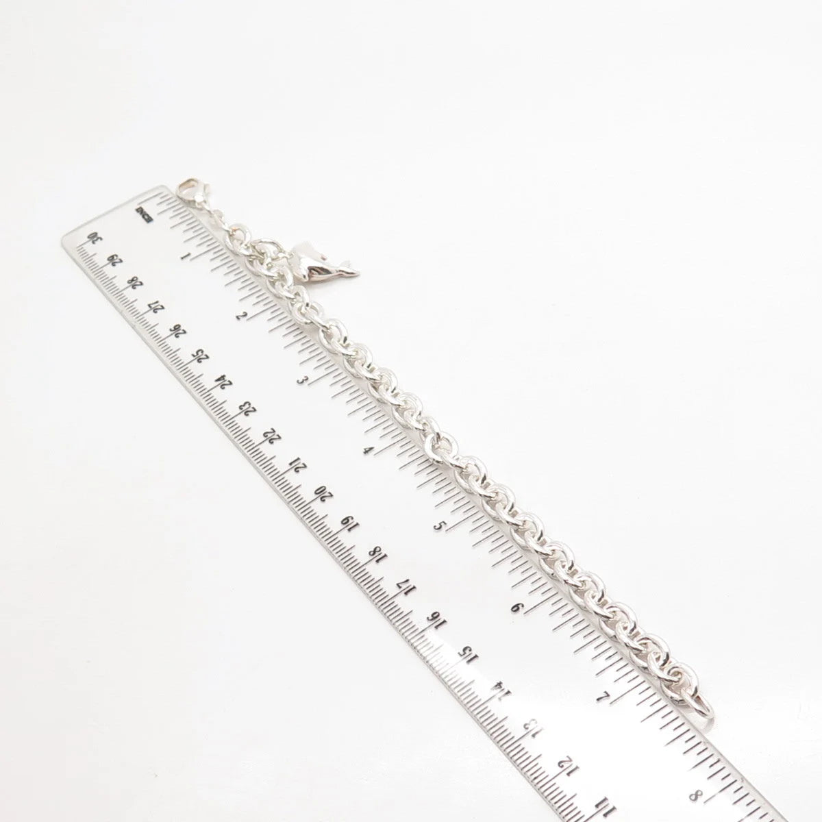 925 Sterling Silver Vintage Friendly Dolphin Rolo Link Bracelet 7"