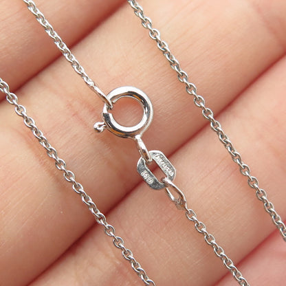 925 Sterling Silver Round-Cut C Z Love Dolphin Heart Cable Chain Necklace 16"