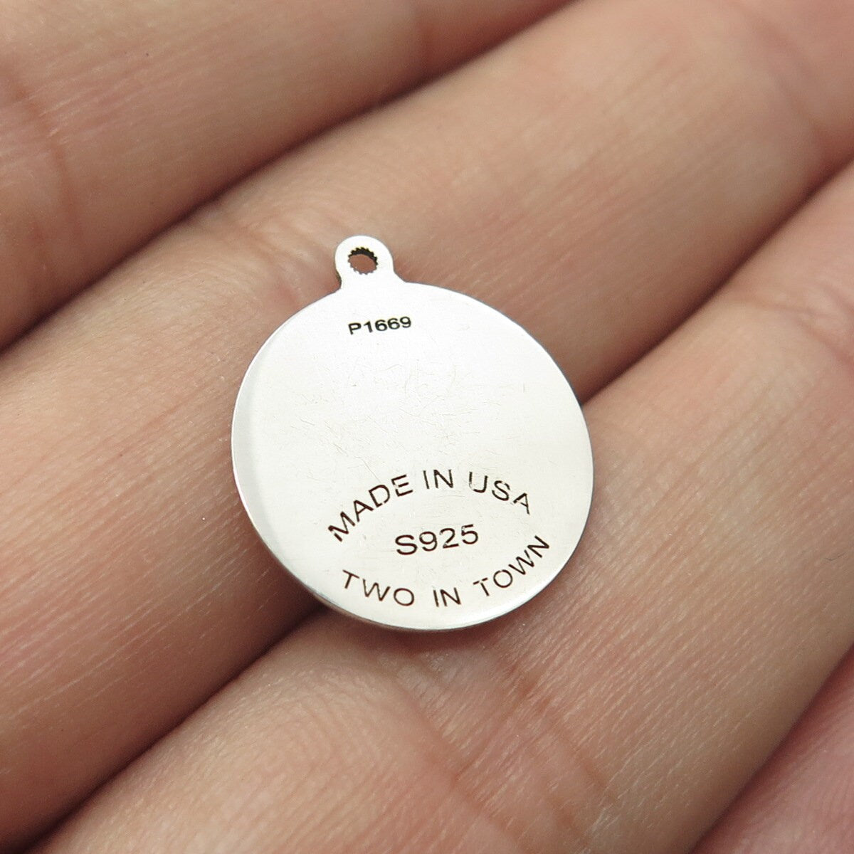 925 Sterling Silver USA Two In Town Wild Cat Charm Pendant