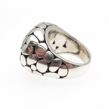 925 Sterling Silver Vintage Modernist Dotted Dome Ring Size 6