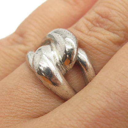 CHAPAL ZENRAY 925 Sterling Silver Vintage Modernist Knot Ring Size 7.25