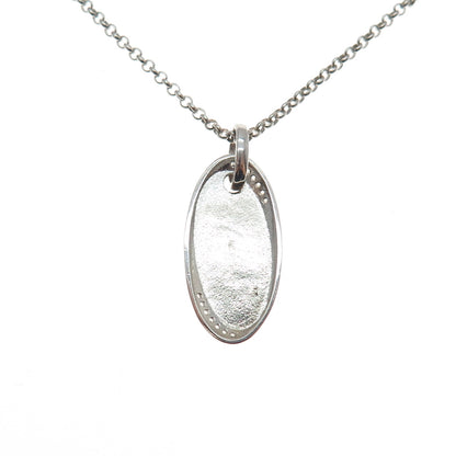 925 Sterling Silver Round-Cut C Z Sweet Sixteen Tag Rolo Chain Necklace 20"