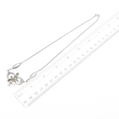 LORAN SIM 925 Sterling Silver Antique Art Deco Rhinestone Chain Necklace 16"