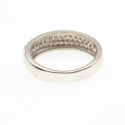 925 Sterling Silver Round-Cut C Z Sparkle Ring Size 6