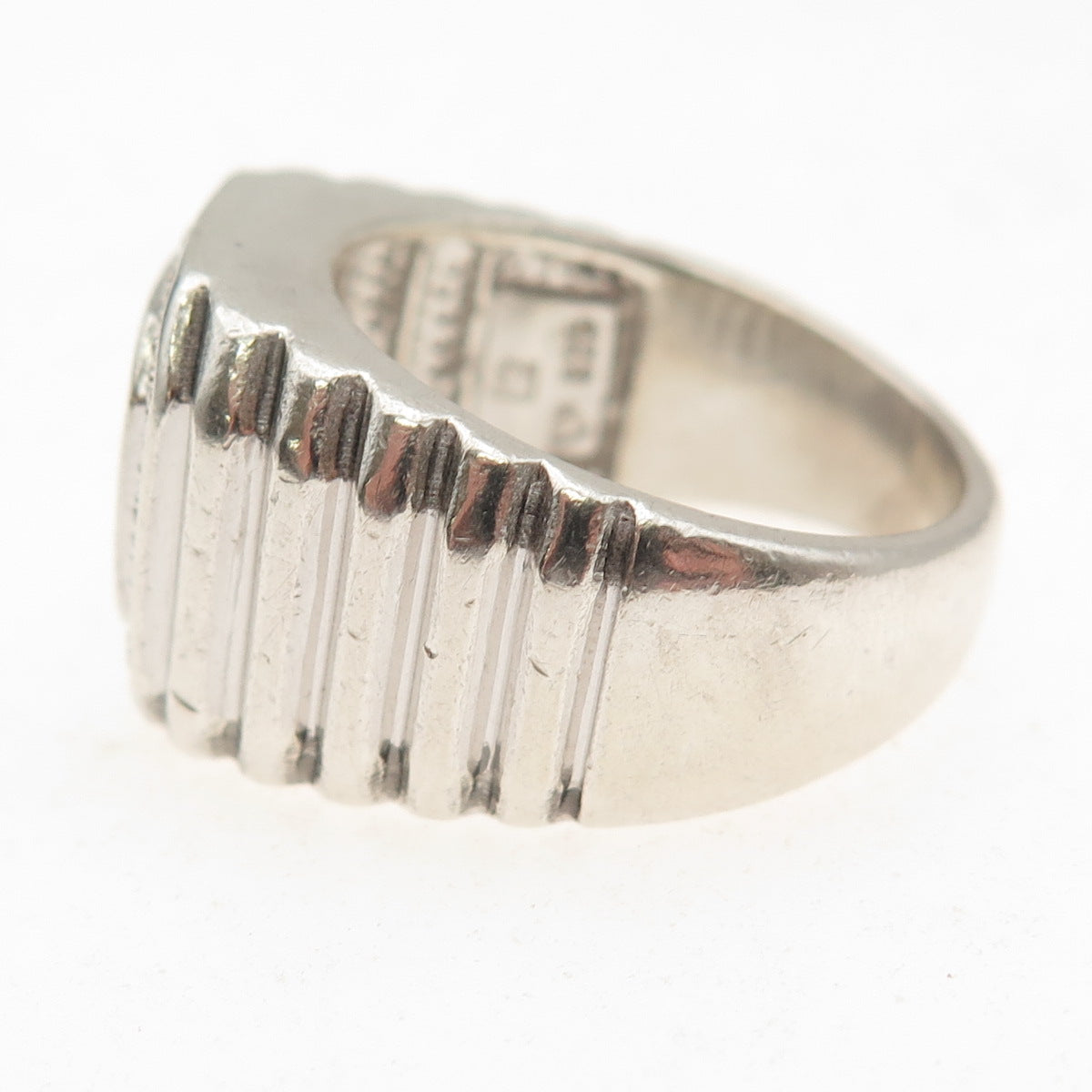 925 Sterling Silver Real Round-Cut Diamond Ring Size 10