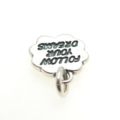 SUNDANCER 925 Sterling Silver Vintage "Follow Your Dreams" Minimalist Pendant