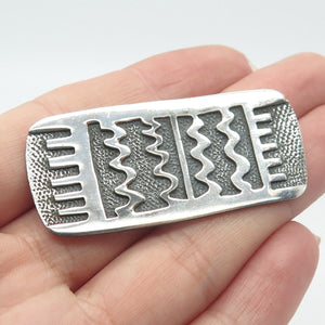 925 Sterling Silver Vintage Woods Wavy Pattern Pin Brooch