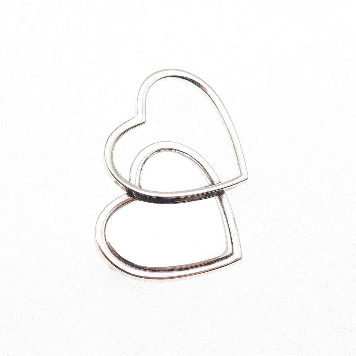 ORB Otto Robert Bade 925 Sterling Silver Vintage Heart Couple Pin Brooch