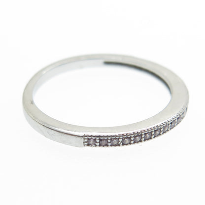 COLIBRI 925 Sterling Silver Round-Cut C Z Half Eternity Band Ring Size 6.25
