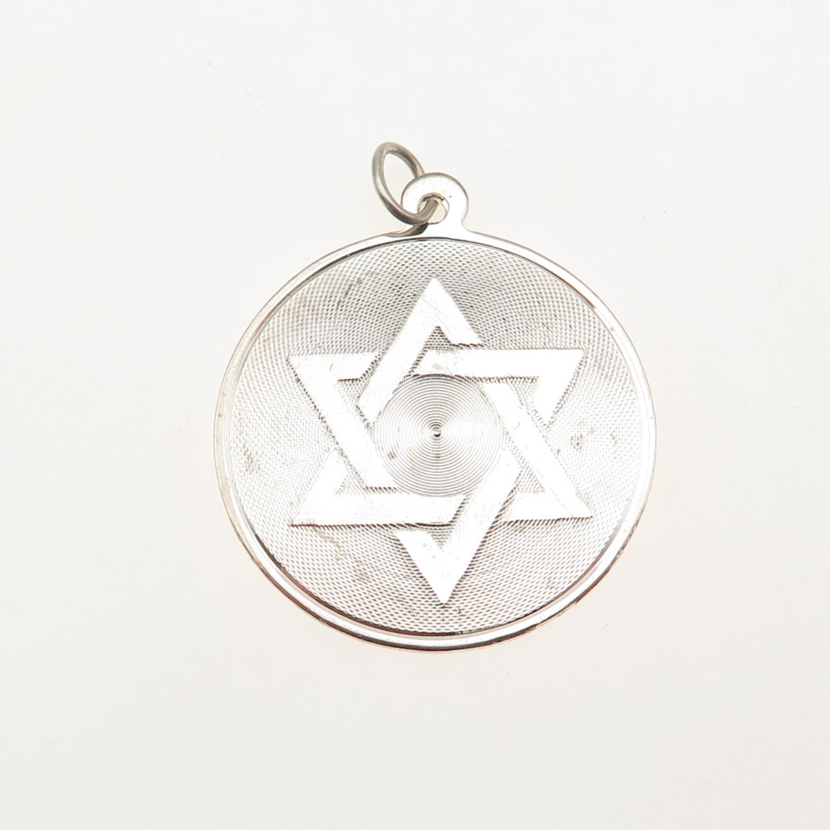 925 Sterling Silver Vintage Star of David Judaica Charm Pendant