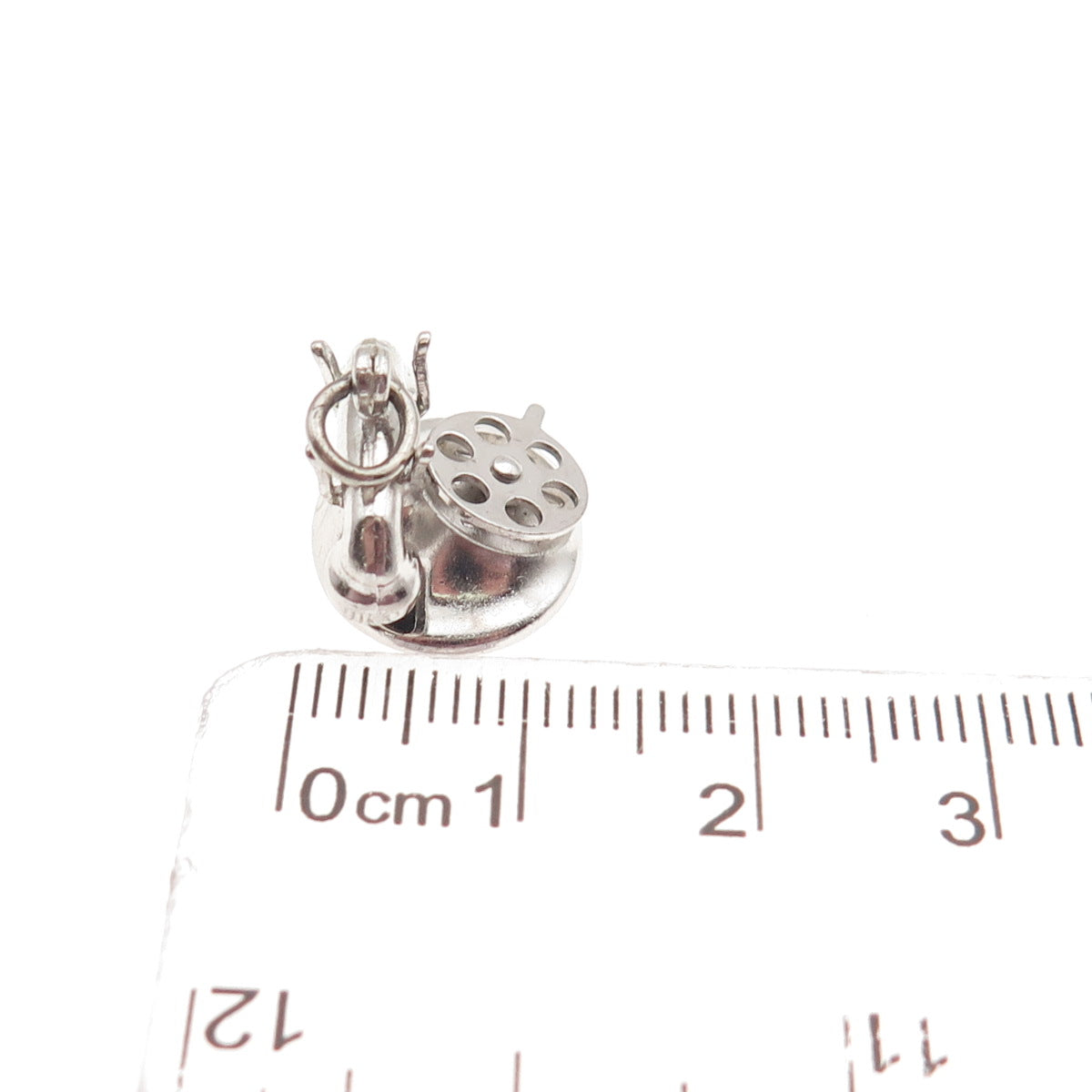 925 Sterling Silver Antique Art Deco I Love You Rotary Phone 3D Mini Pendant