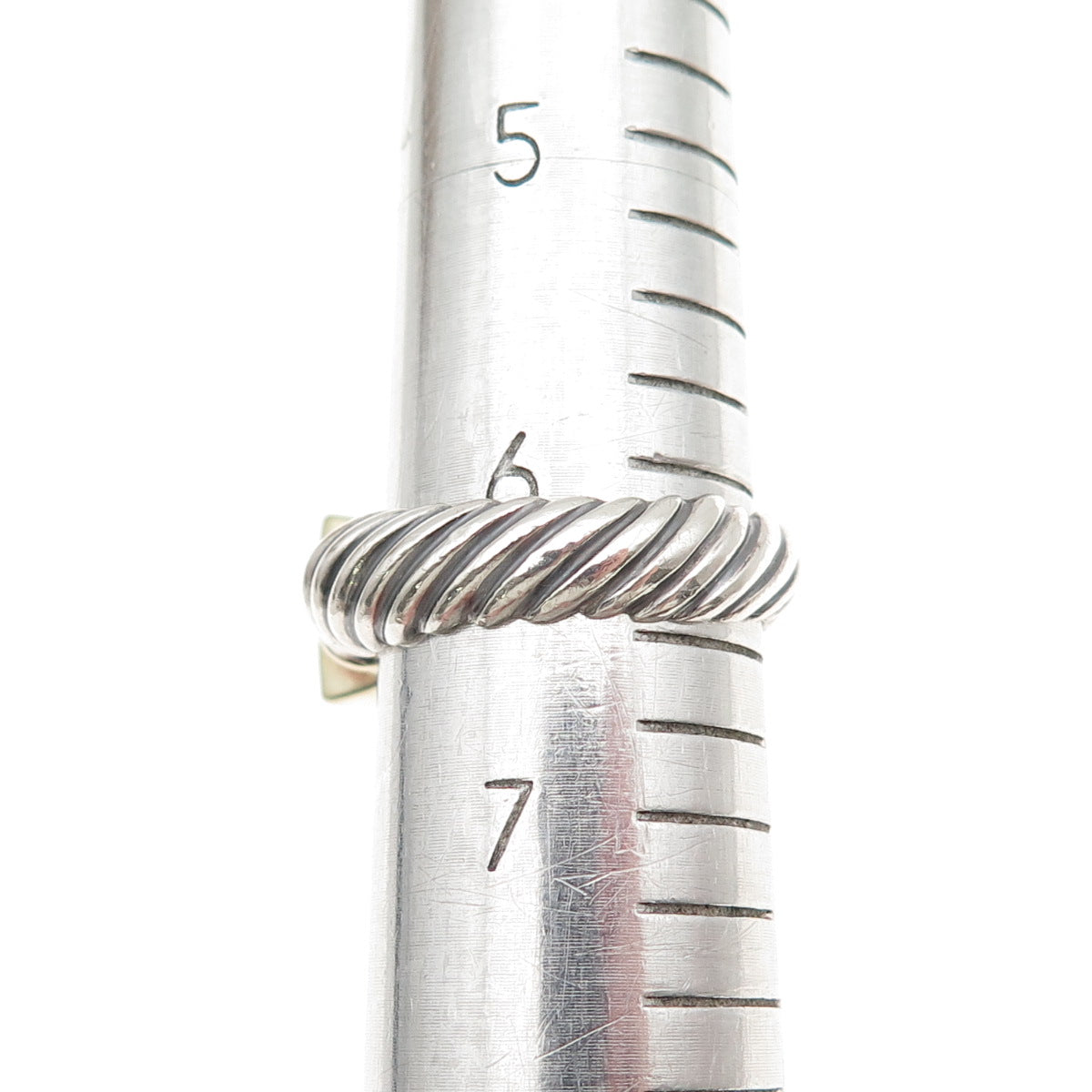 David Yurman 925 Sterling Silver 14K Gold Vintage Real Blue Topaz Ring Size 6.5