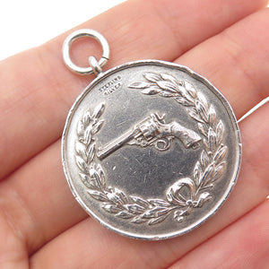 925 Sterling Silver Antique 1951-52 NSRA Pistol Winter League Medal Pendant