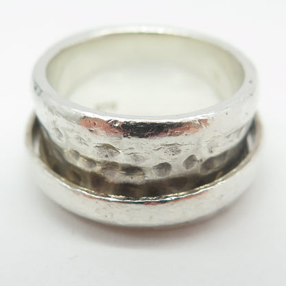 SILPADA 925 Sterling Silver Hammered Rotating Band Ring Size 8.5