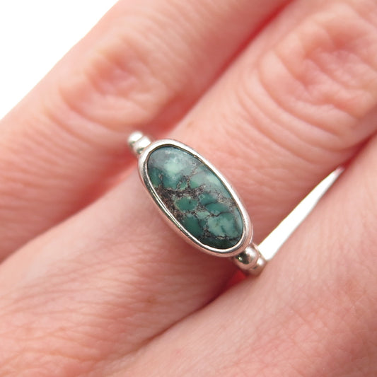 Robert Lee Morris 925 Sterling Silver Vintage Real Turquoise Ring Size 4.75