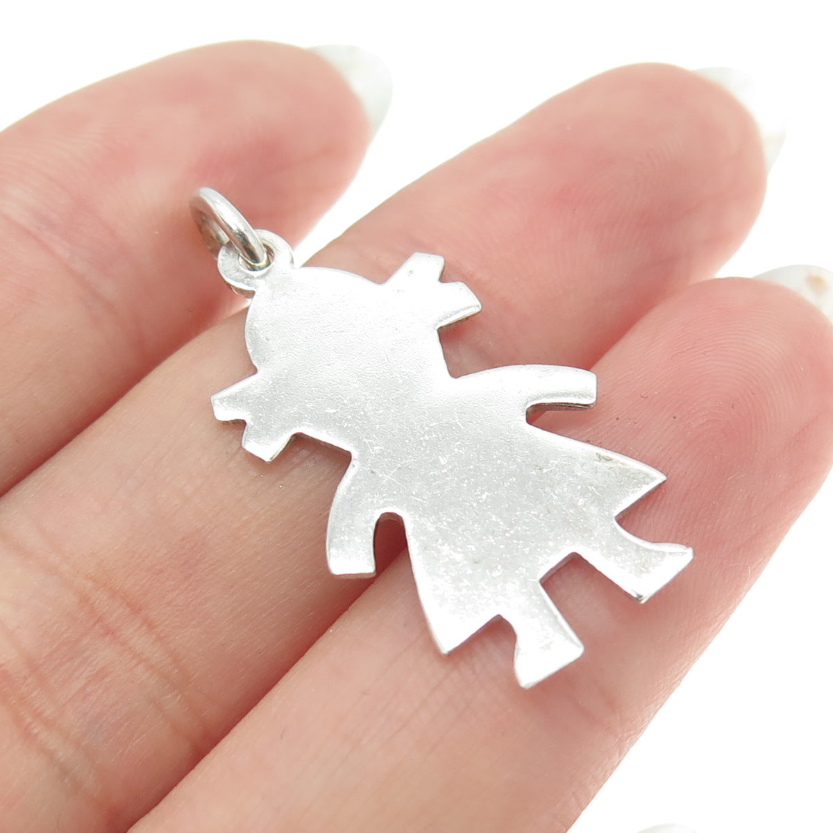 925 Sterling Silver Vintage Baby Girl Charm Pendant