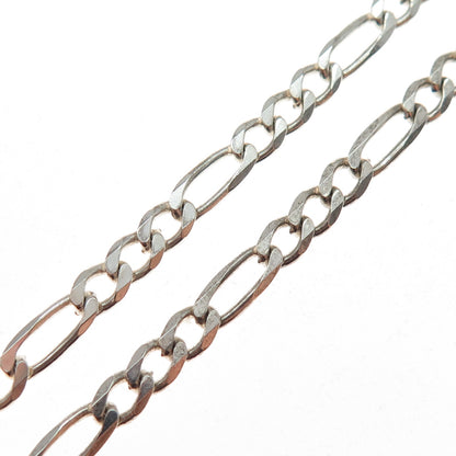 MILOR 925 Sterling Silver Vintage Italy Figaro Chain Necklace 22"