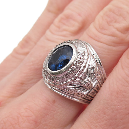 KINNEY 925 Sterling Silver Vintage 1969 C Z Woodrow Wilson School Ring Size 8
