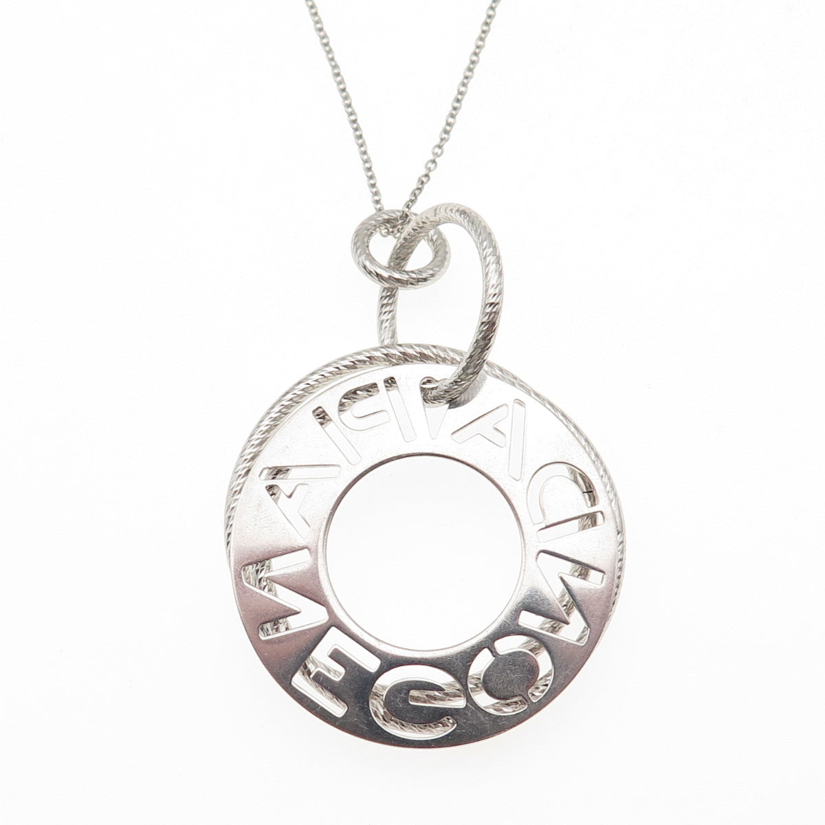 Pianegonda 925 Sterling Silver Italy Multi-Disc Cable Chain Necklace 18"