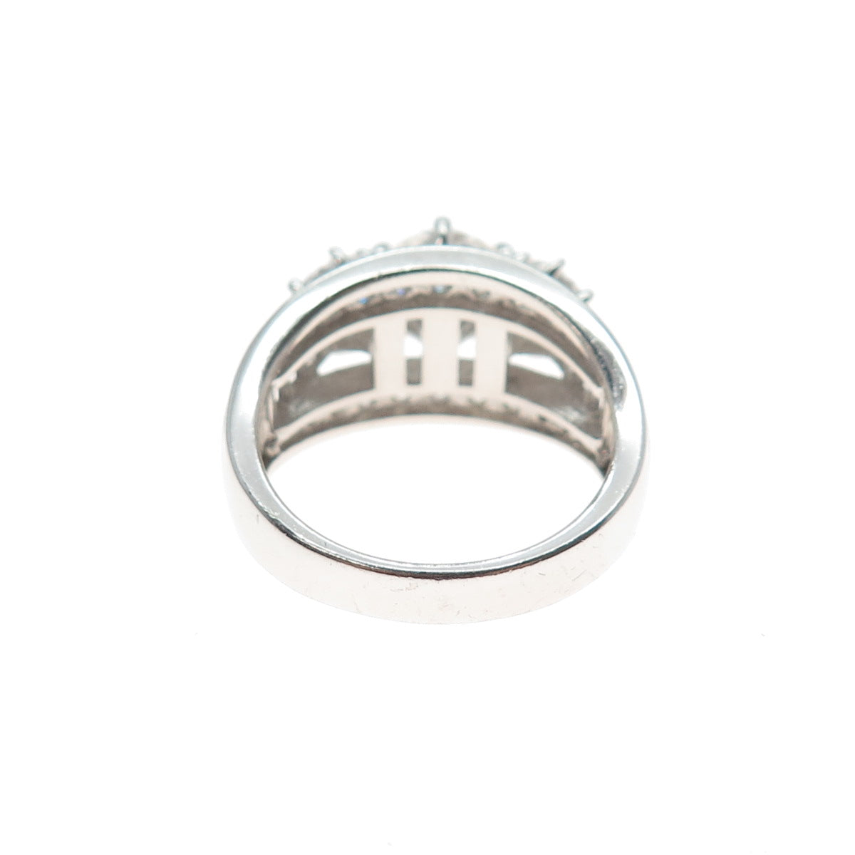 925 Sterling Silver Round-Cut C Z Sparkle Ring Size 8.25