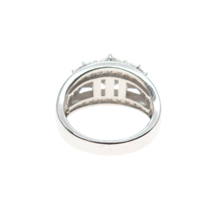 925 Sterling Silver Round-Cut C Z Sparkle Ring Size 8.25