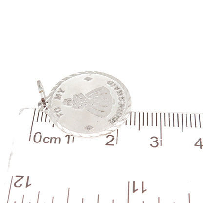 925 Sterling Silver Vintage To My Bridesmaid Charm Pendant