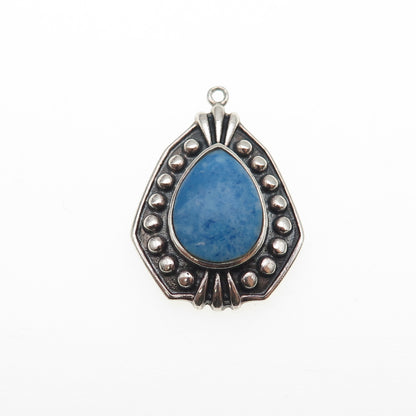 CFJ Collins Fine 925 Sterling Silver Vintage Real Denim Lapis Oxidized Pendant