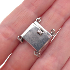 925 Sterling Silver Vintage Bracelet / Necklace Box Lock Clasp