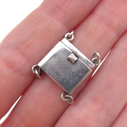 925 Sterling Silver Vintage Bracelet / Necklace Box Lock Clasp