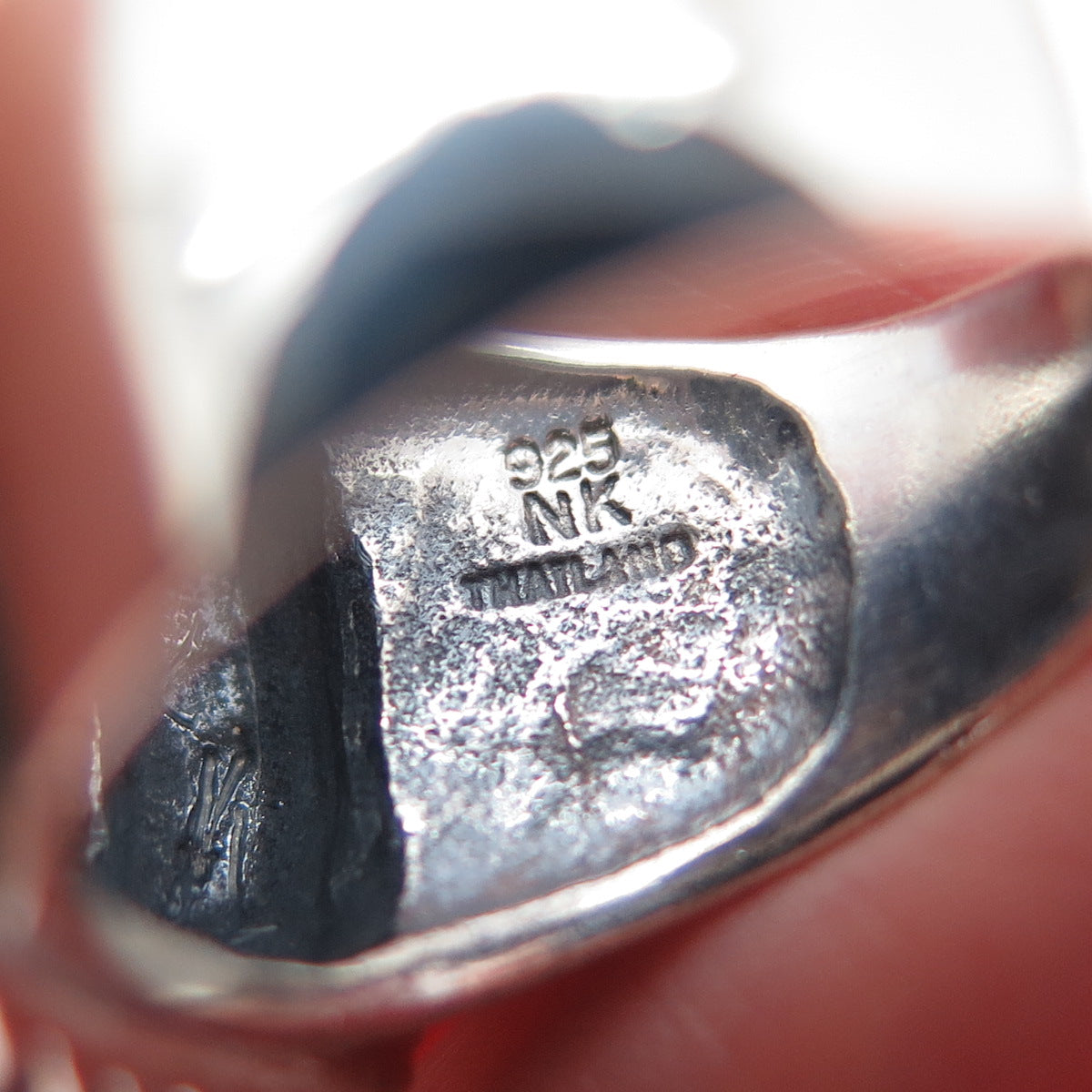 925 Sterling Silver Vintage Real Lapis Lazuli Modernist Ring Size 7