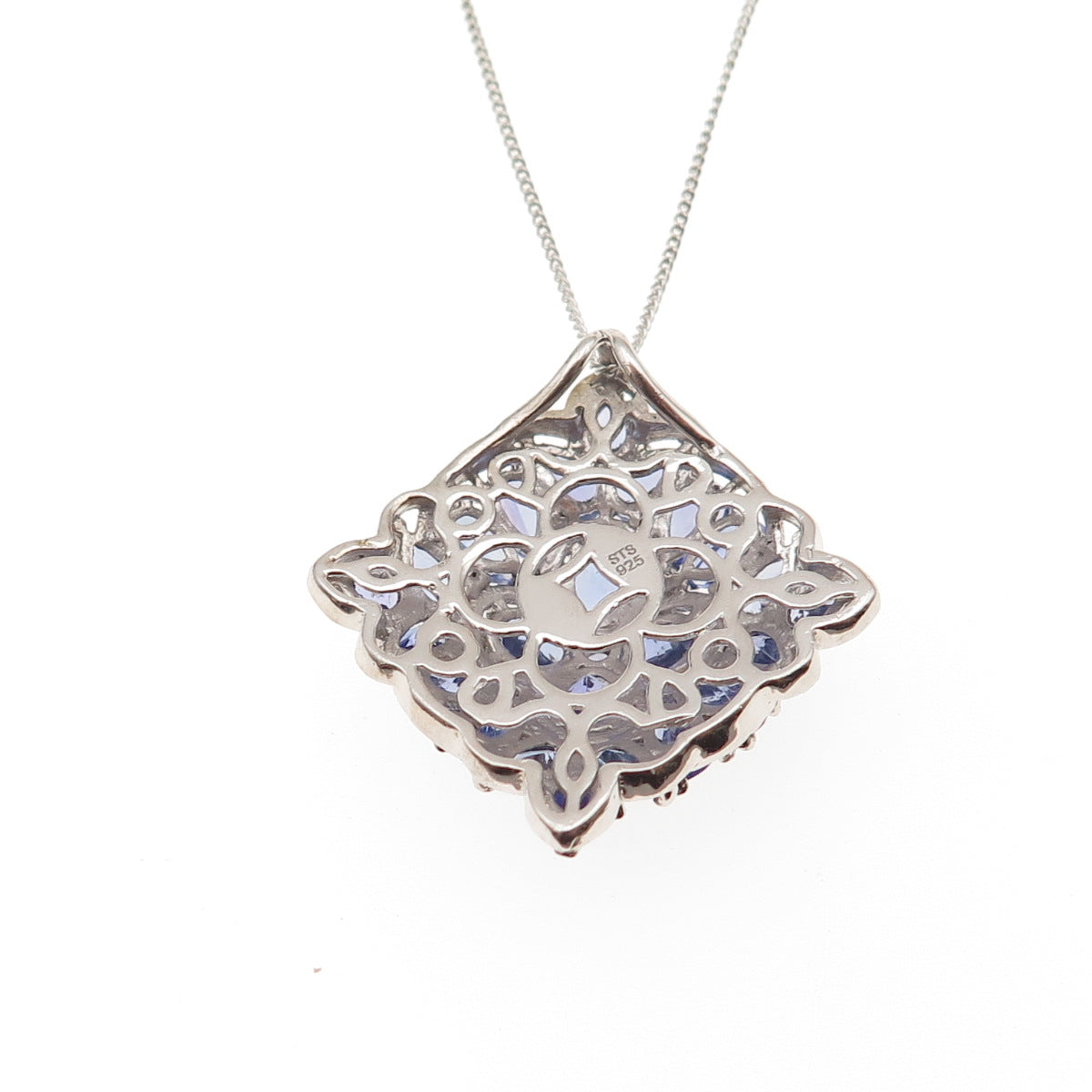 Chuck Clemency 925 Sterling Silver Real Tanzanite Cuban Chain Necklace 20"
