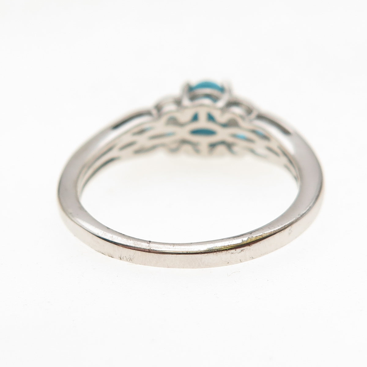 Chuck Clemency 925 Sterling Silver Real Turquoise & Apatite Ring Size 8.25