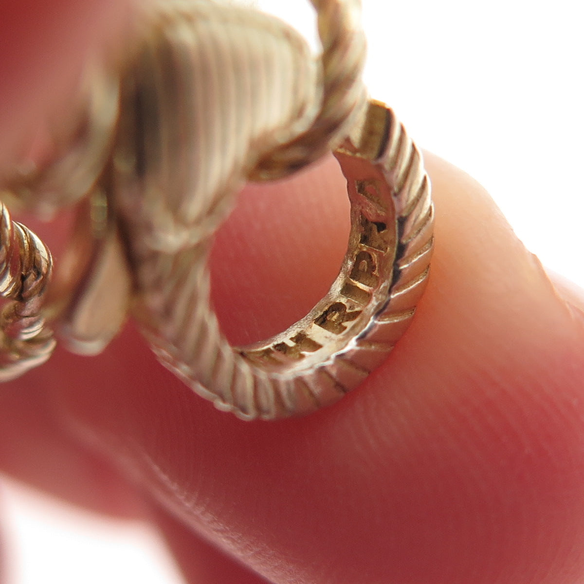 JUDITH RIPKA Sterling Silver Gold Plated Italy C Z Oval Cable Link Bracelet 8"