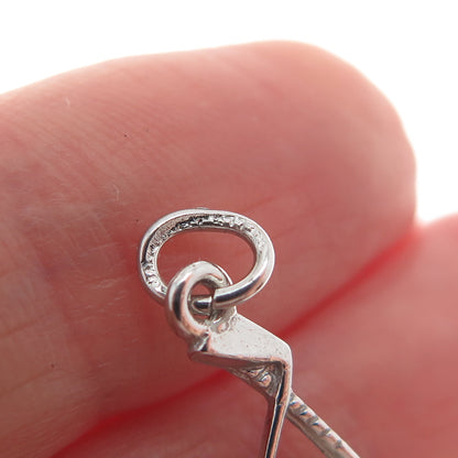 925 Sterling Silver Vintage Enamel Gold Club Minimalist Charm Pendant