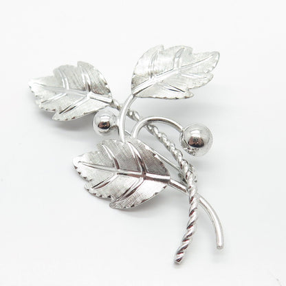 925 Sterling Silver Vintage Van Dell Leaf Branch Pin Brooch