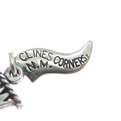 925 Sterling Silver Vintage New Mexico Oxidized Minimalist Charm Pendant