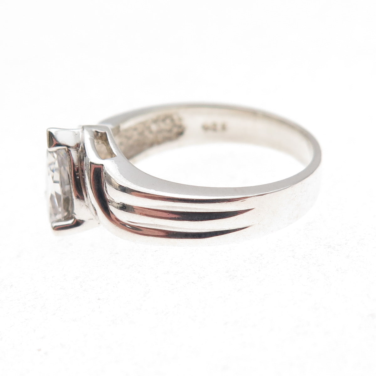 Joseph Demarco 925 Sterling Silver Pear-Cut C Z Ring Size 6.75