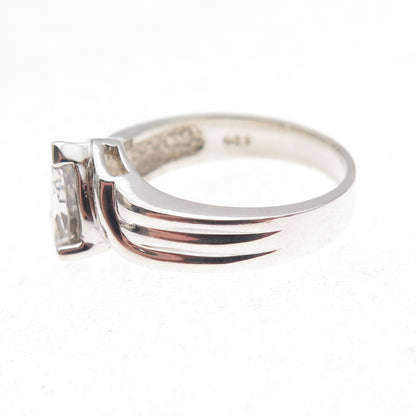 Joseph Demarco 925 Sterling Silver Pear-Cut C Z Ring Size 6.75