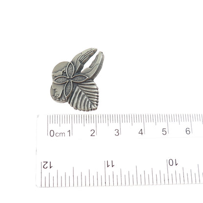 925 Sterling Silver Vintage World Peace Hands Butterfly Pin Brooch / Pendant