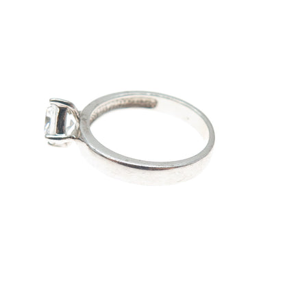 925 Sterling Silver Cushion-Cut C Z Engagement Ring Size 6.75
