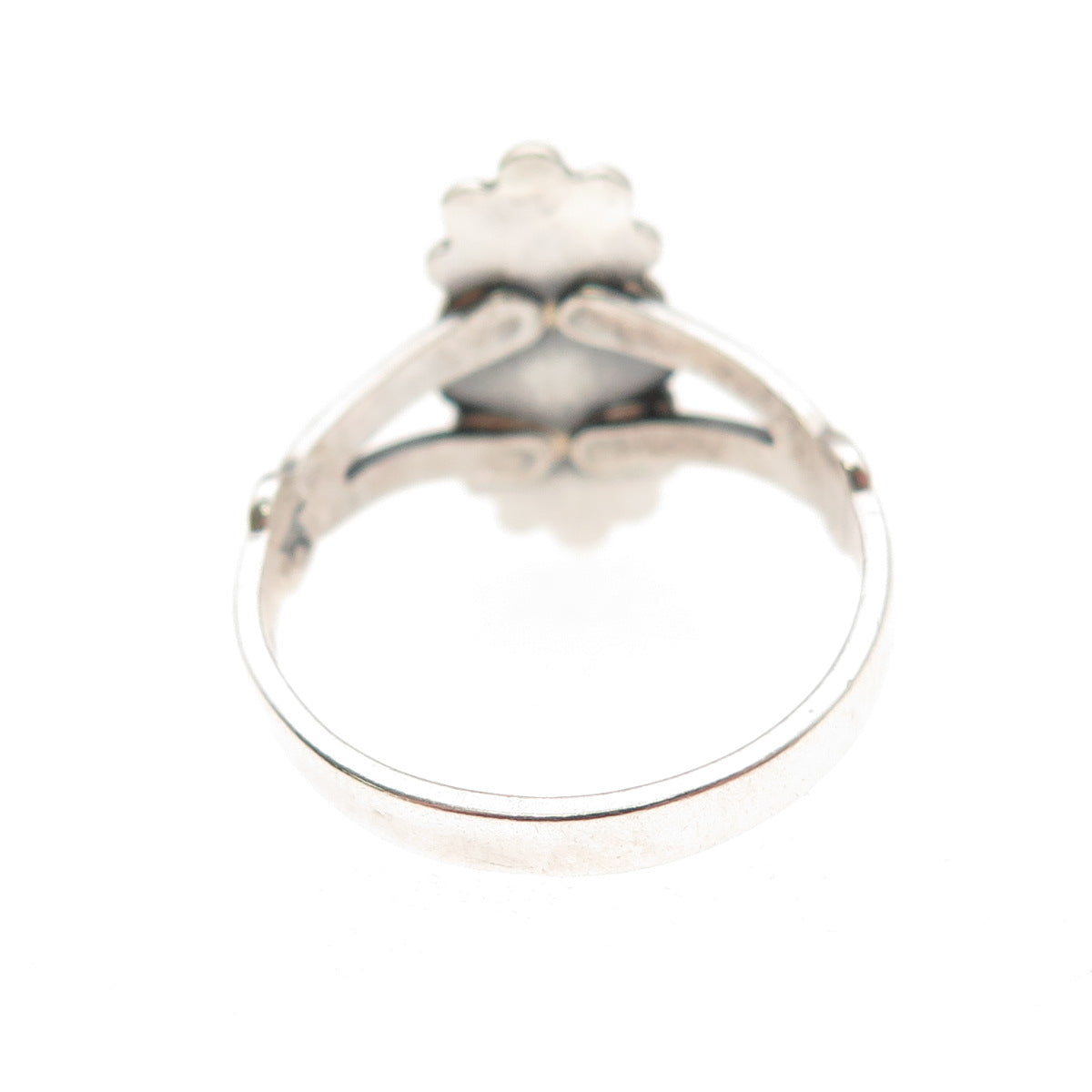 Bell Trading Post Old Pawn Sterling Silver Vintage Abalone Shell Ring Size 6.75