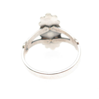 Bell Trading Post Old Pawn Sterling Silver Vintage Abalone Shell Ring Size 6.75