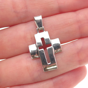 800 Silver Vintage Cross Religious Charm Pendant
