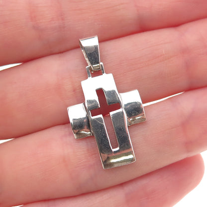 800 Silver Vintage Cross Religious Charm Pendant