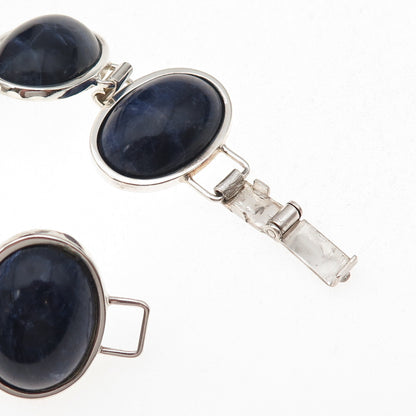 Lutz & Weiss 925 Sterling Silver Vintage West Germany Real Sodalite Bracelet 7"
