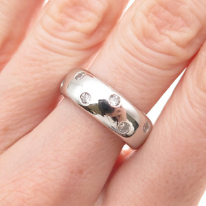 925 Sterling Silver Round-Cut C Z Band Ring Size 7.25