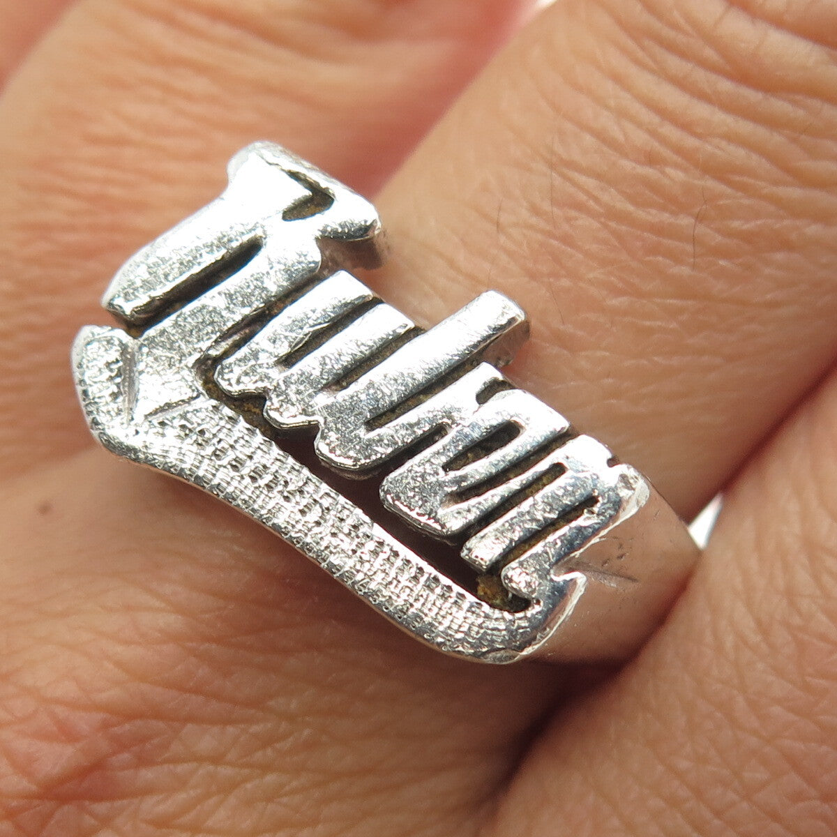 925 Sterling Silver Vintage "Ruben" Name Ring Size 12
