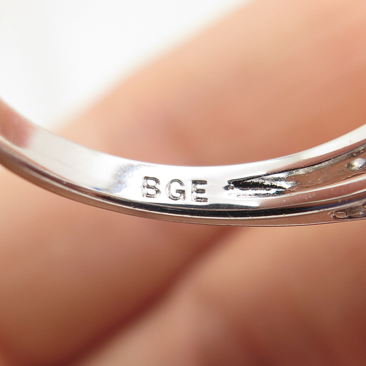 BGE BRADFORD 925 Sterling Silver Round-Cut C Z Engagement Ring Size 8