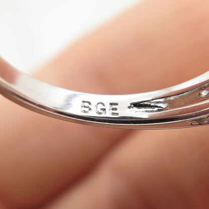 BGE BRADFORD 925 Sterling Silver Round-Cut C Z Engagement Ring Size 8